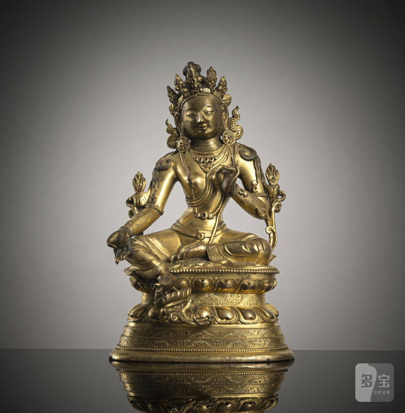 A GILT-BRONZE FIGURE OF SYAMATARA - 图1
